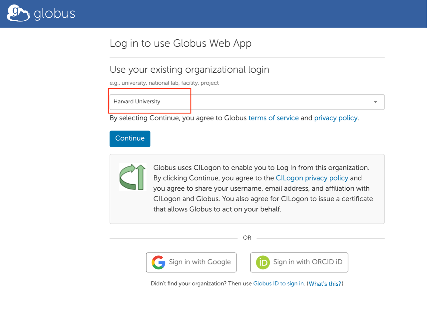 CI Login Page